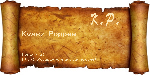 Kvasz Poppea névjegykártya